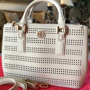 Tory Burch White Saffiano leather shoulder bag